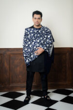 Men's Shawl ( white & blue shawl ) - Image 2