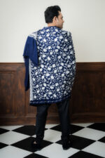 Men's Shawl ( white & blue shawl ) - Image 3