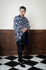 Men's Shawl ( white & blue shawl ) - Image 4