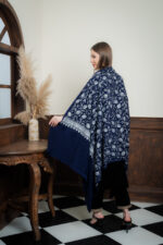 Women shawl ( while & blue shawl ) - Image 4